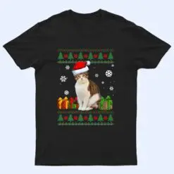 Funny Cat lovers Cute Cat Santa Hat Ugly Christmas Ver 2 T Shirt