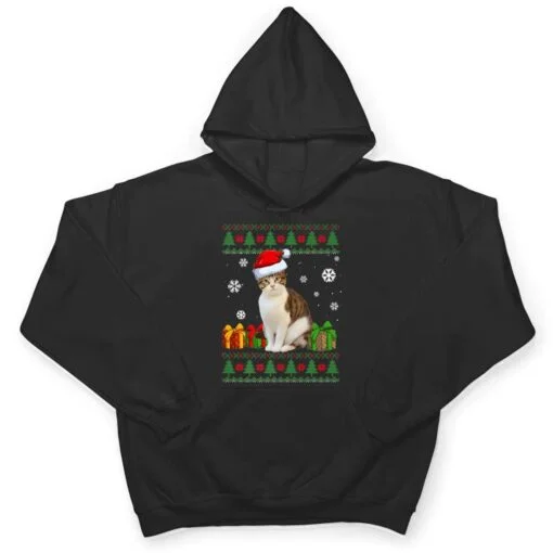 Funny Cat lovers Cute Cat Santa Hat Ugly Christmas Ver 2 T Shirt