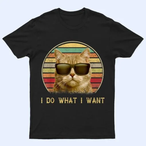 Funny Cat lovers gifts Vintage i do what i want cat T Shirt
