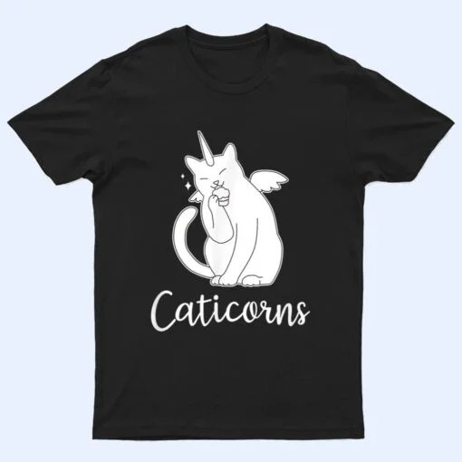 Funny Caticorn  Cat Unicorn Meow Kitty Funny Black Cat T Shirt
