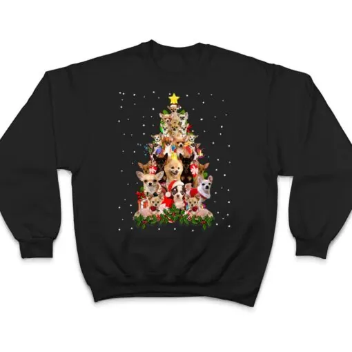 Funny Chihuahua Christmas Tree Xmas For Chihuahua Dogs Lover T Shirt