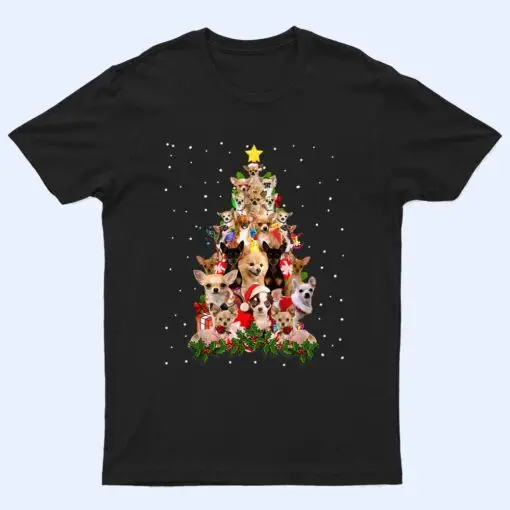 Funny Chihuahua Christmas Tree Xmas For Chihuahua Dogs Lover T Shirt