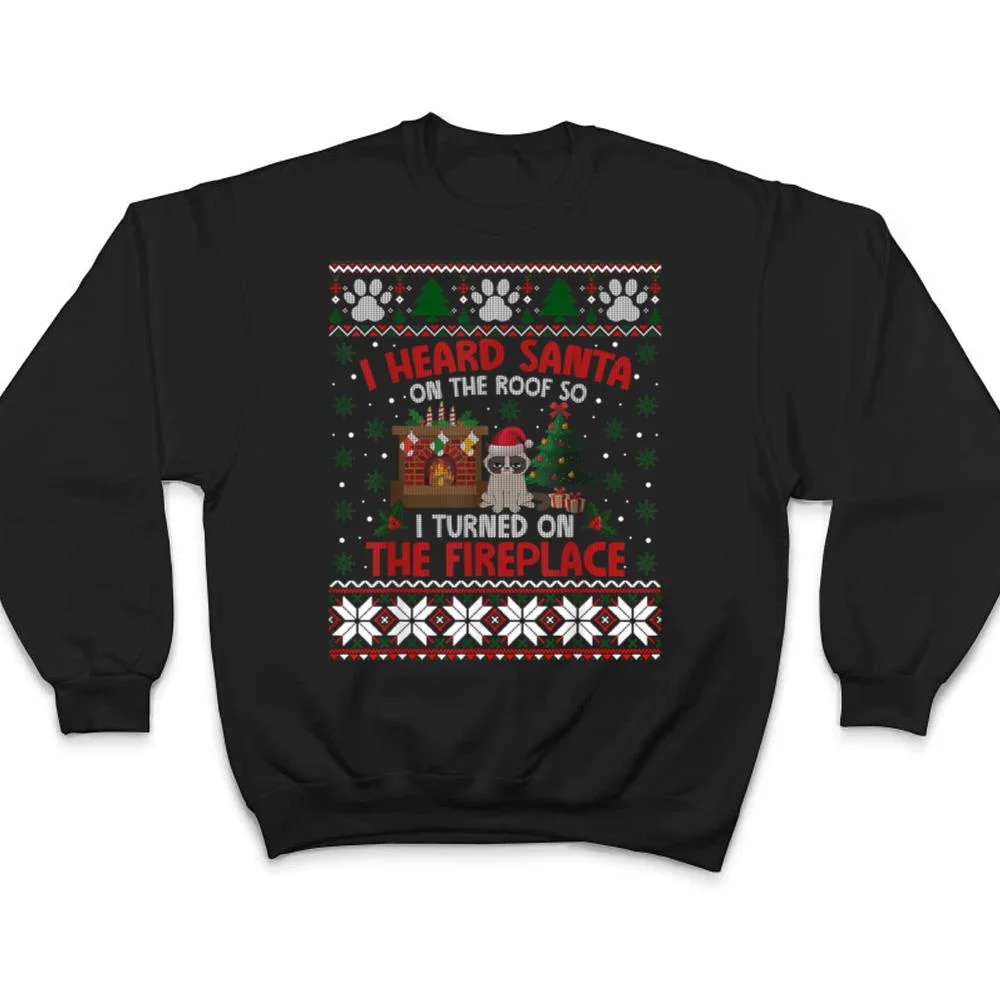 Funny-Christmas-Cat-Hates-Santa-Annoyed-Cat-T-Shirt-4 Funny Christmas Cat Hates Santa Annoyed Cat T Shirt