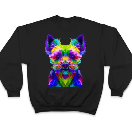 Funny Colorful Pop Art Yorkies Yorkshire Terrier Dog Lover T Shirt