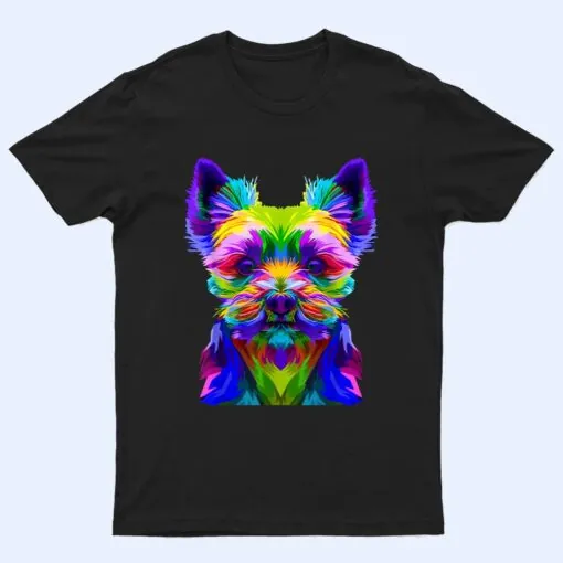 Funny Colorful Pop Art Yorkies Yorkshire Terrier Dog Lover T Shirt