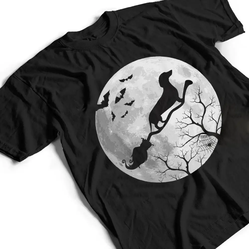 Funny-Dachshund-Flying-Witch-Costume-Halloween-Dog-Mom-T-Shirt-2 Funny Dachshund Flying Witch Costume Halloween Dog Mom T Shirt