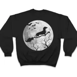 Funny Dachshund Flying Witch Costume Halloween Dog Mom T Shirt Funny Dachshund Flying Witch Costume Halloween Dog Mom T Shirt