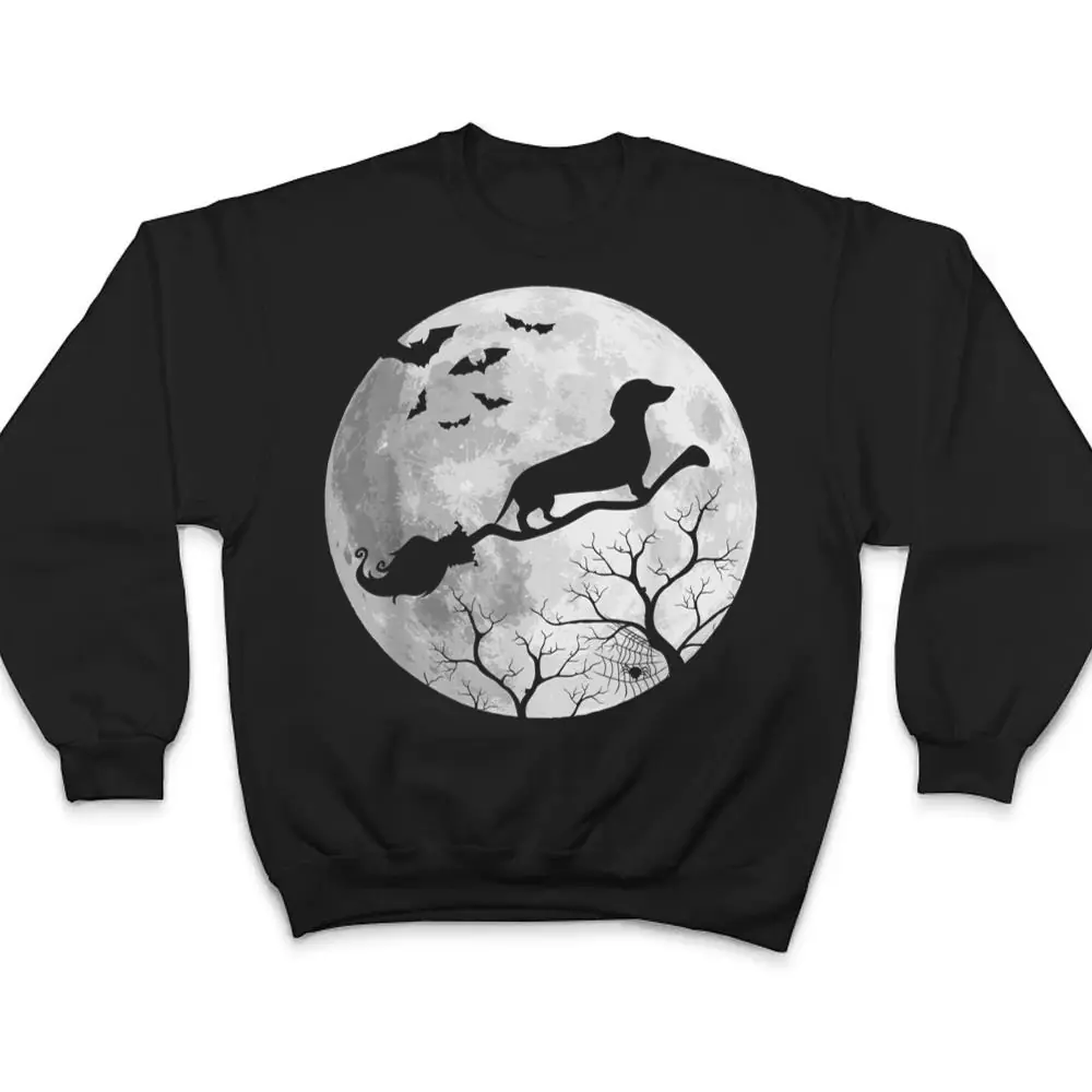 Funny-Dachshund-Flying-Witch-Costume-Halloween-Dog-Mom-T-Shirt-4 Funny Dachshund Flying Witch Costume Halloween Dog Mom T Shirt
