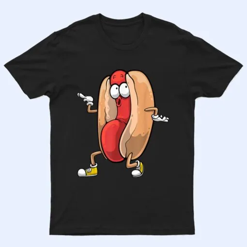 Funny Dancing Hot Dog Design For Kids Boys Girls Hotdog Gag Ver 1 T Shirt