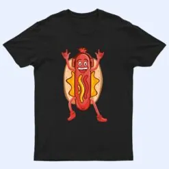 Funny Dancing Hot Dog Design For Kids Boys Girls Hotdog Gag Ver 2 T Shirt