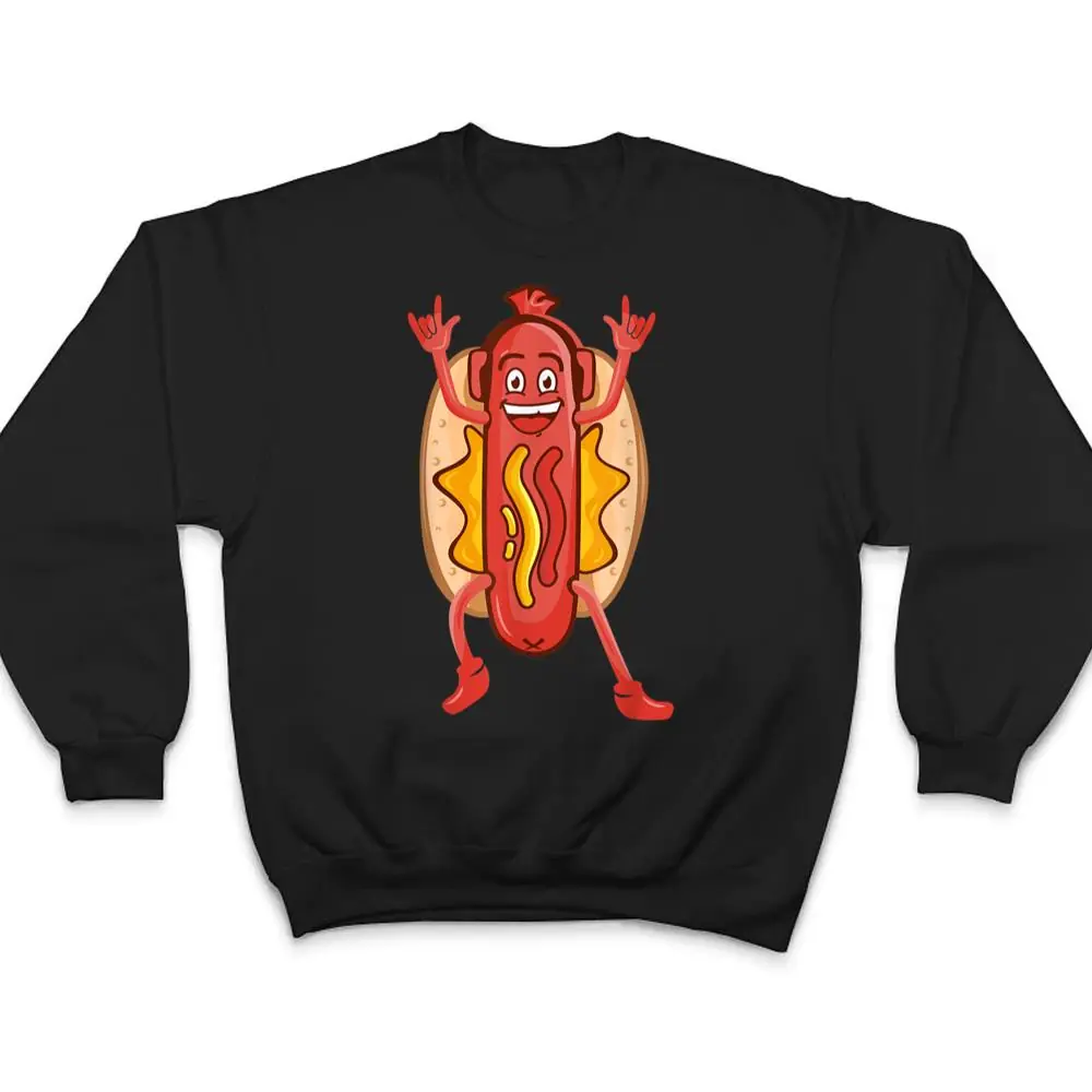 Funny Dancing Hot Dog Design For Kids Boys Girls Hotdog Gag Ver 2 T Shirt