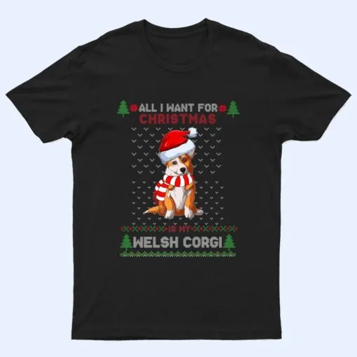 Funny Dog Cute Welsh Corgi Santa Hat Christmas T Shirt