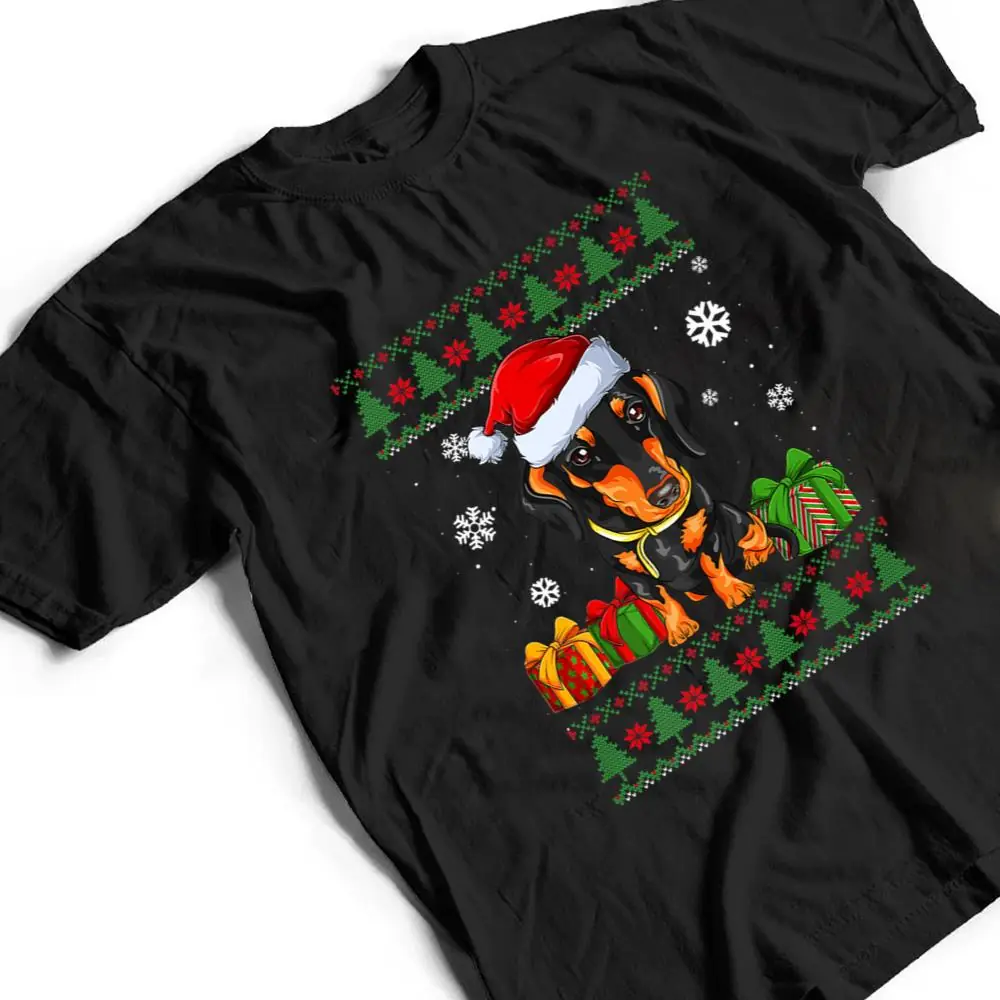 Funny-Dog-lovers-Dachshund-Santa-Hat-Christmas-Ver-2-T-Shirt-2 Funny Dog lovers Dachshund Santa Hat Christmas Ver 2 T Shirt