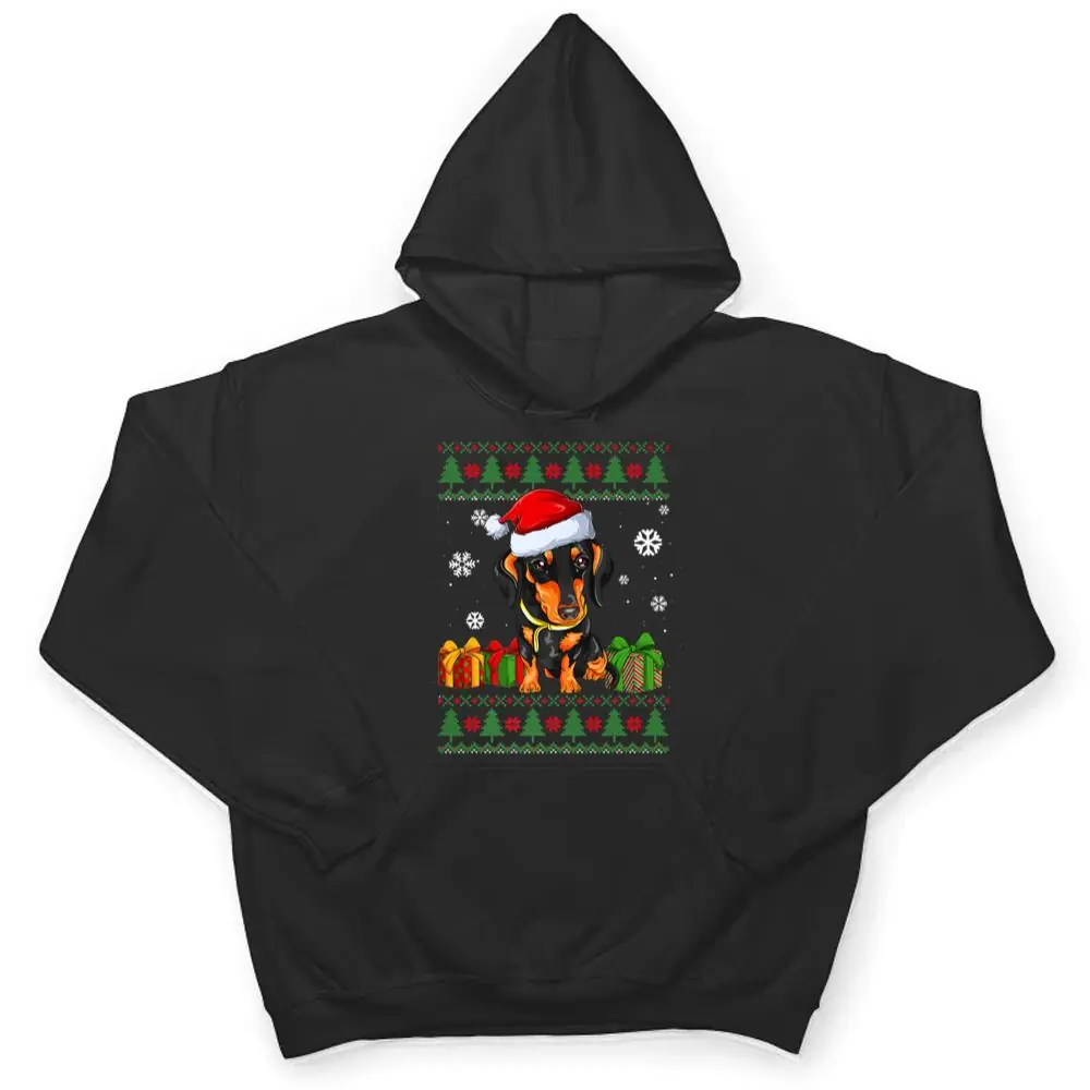 Funny-Dog-lovers-Dachshund-Santa-Hat-Christmas-Ver-2-T-Shirt-3 Funny Dog lovers Dachshund Santa Hat Christmas Ver 2 T Shirt
