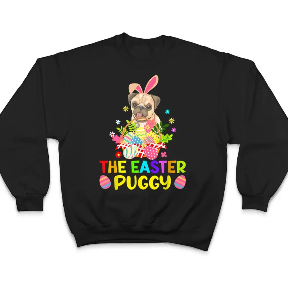 Funny-Easter-Pug-Bunny-Ear-Eggs-Basket-Dogs-T-Shirt-4 Funny Easter Pug Bunny Ear Eggs Basket Dogs T Shirt