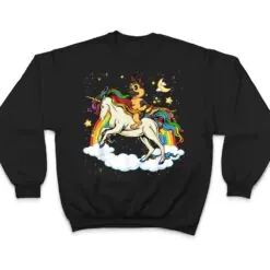 Funny German Shepherd Dog Riding Unicorn & Rainbow T Shirt Funny German Shepherd Dog Riding Unicorn & Rainbow T Shirt