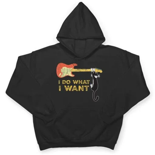 Funny Guitar Lover gifts, Retro I do what I want with my cat T Shirt