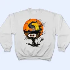 Funny Halloween Black Cat Costume Witch Hat & Moon T Shirt Funny Halloween Black Cat Costume Witch Hat & Moon T Shirt