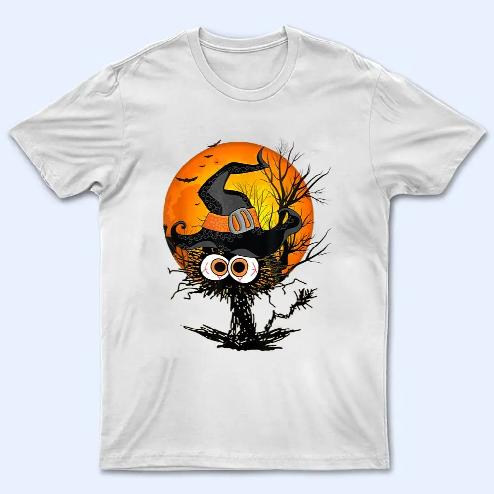 Funny Halloween Black Cat Costume Witch Hat & Moon T Shirt Funny Halloween Black Cat Costume Witch Hat & Moon T Shirt