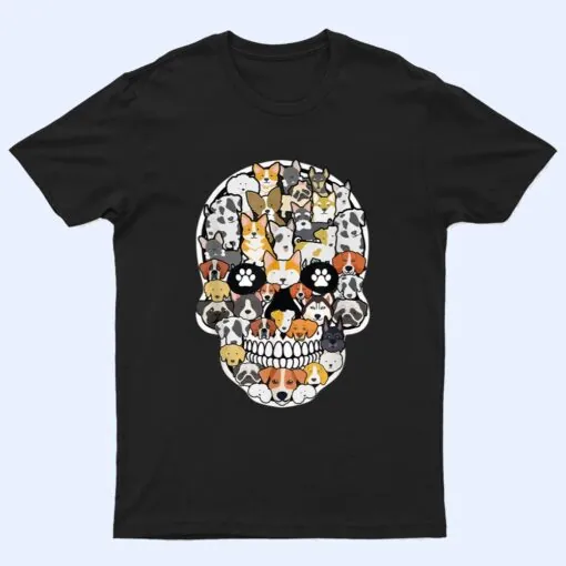 Funny Halloween Costume Skull Dog Lover Funny Gifts T Shirt