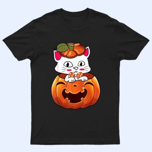 Funny Halloween Jack-O-Lantern Pumpkin Cat Gifts T Shirt