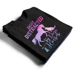Funny Horse Women Girls Easily Distracted By Dogs & Horses T Shirt Funny Horse Women Girls Easily Distracted By Dogs & Horses T Shirt