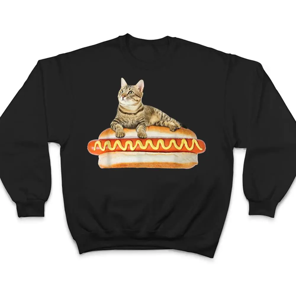 Funny-Hot-Dog-Cat-by-Zany-Brainy-Cute-Kitty-Food-T-Shirt-4 Funny Hot Dog Cat by Zany Brainy, Cute Kitty Food T Shirt
