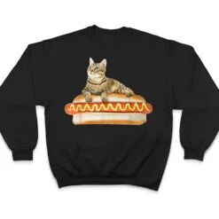 Funny Hot Dog Cat by Zany Brainy, Cute Kitty Food T Shirt Funny Hot Dog Cat by Zany Brainy, Cute Kitty Food T Shirt