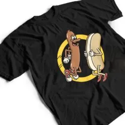 Funny Hot Dog Jumping Into A Bun T Shirt Funny Hot Dog Jumping Into A Bun T Shirt