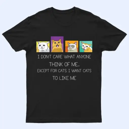 Funny I Don't Care What Anyone Think Of Me Except Black Cat T Shirt