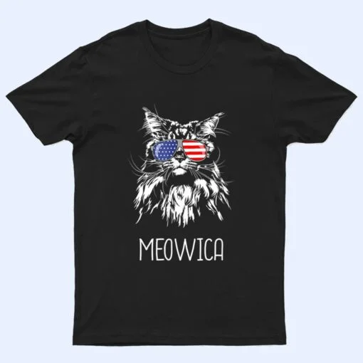 Funny Maine Coon Cat Meowica Cat Funny Cat Maine Coon T Shirt