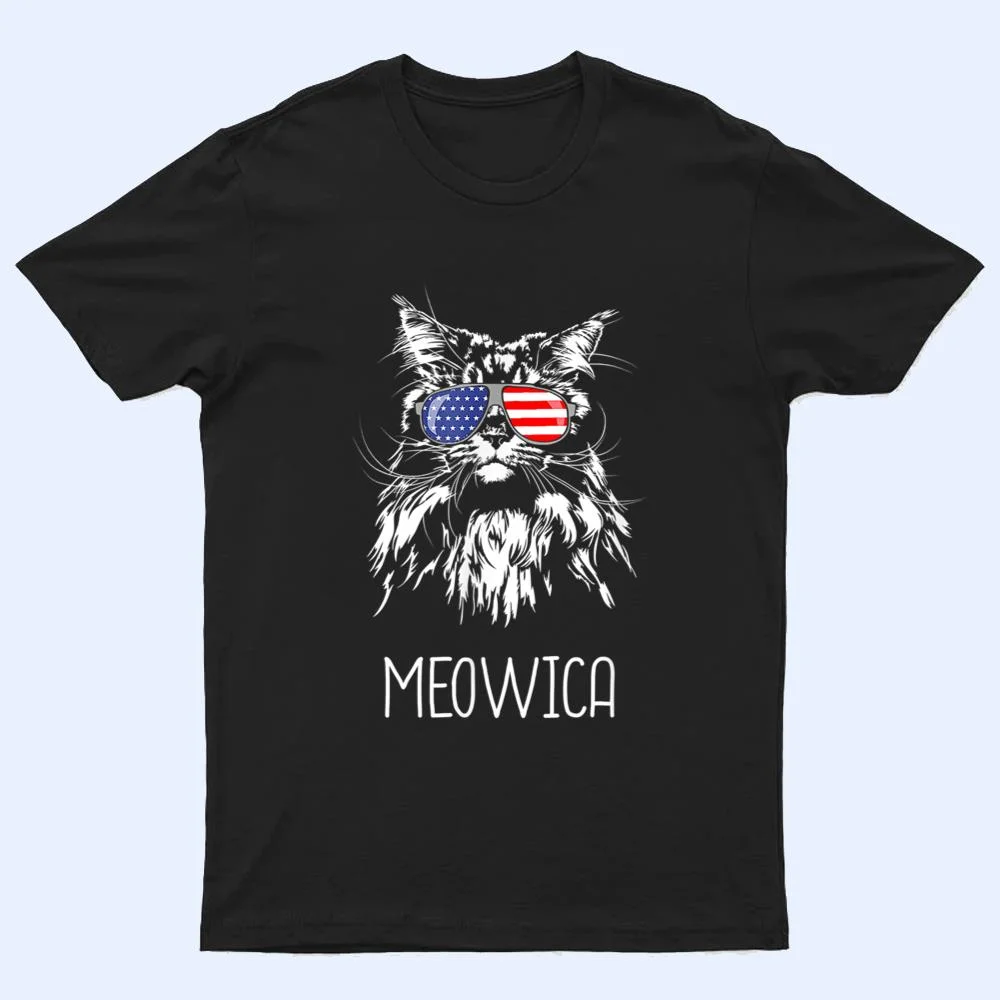 Funny Maine Coon Cat Meowica Cat Funny Cat Maine Coon T Shirt