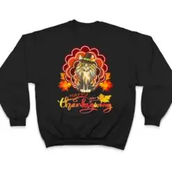 Funny Maine Coon Cat Urkey Happy Hanksgiving T Shirt