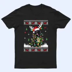 Funny Newfoundland Dog Christmas Lights Christmas T Shirt