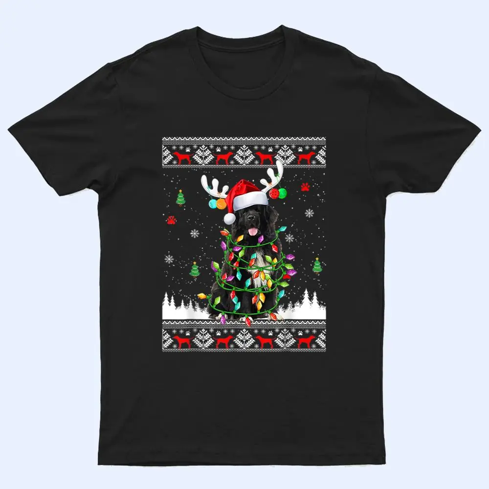 Funny Newfoundland Dog Christmas Lights Christmas T Shirt Funny Newfoundland Dog Christmas Lights Christmas T Shirt