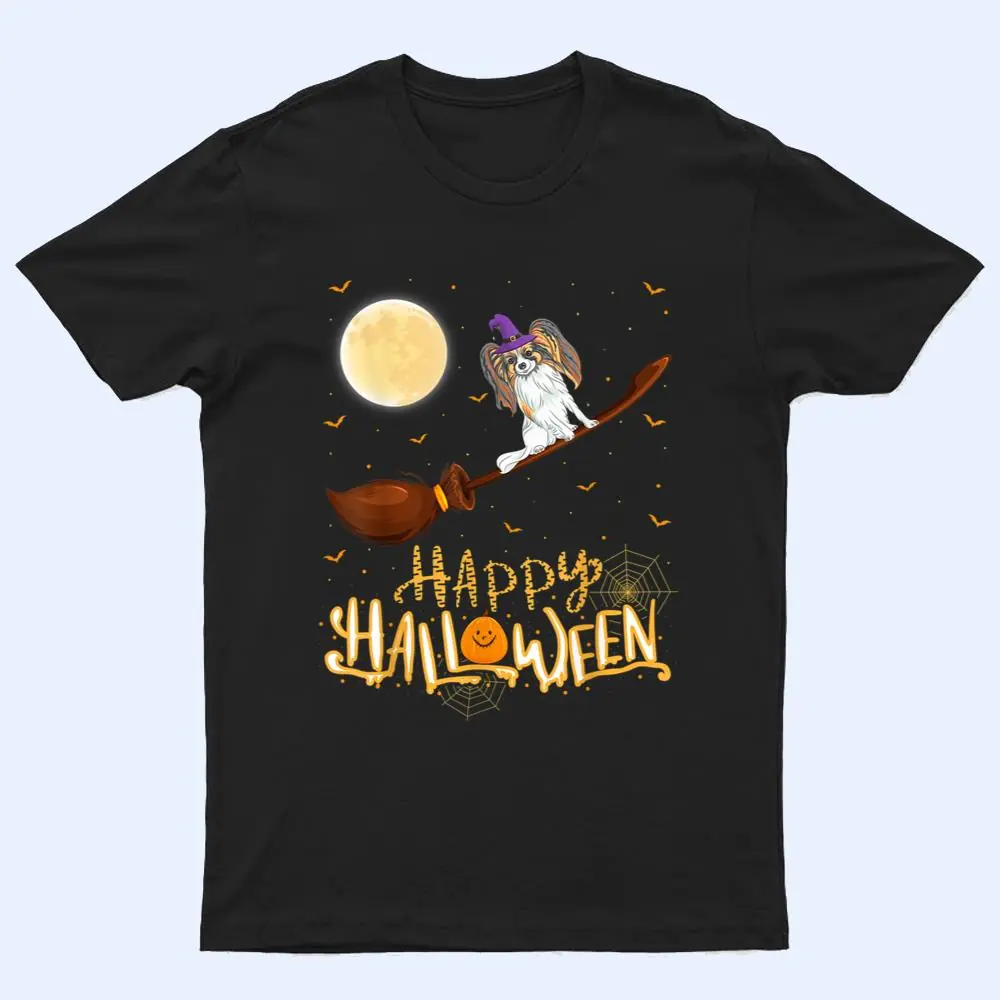 Funny Papillon Ride Witch Shotgun Papillon Dog Halloween T Shirt Funny Papillon Ride Witch Shotgun Papillon Dog Halloween T Shirt
