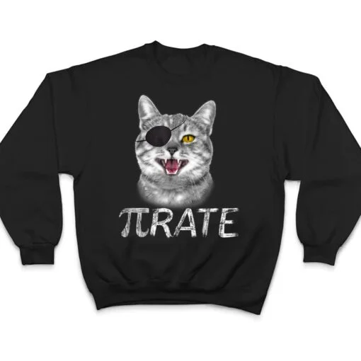 Funny Pi Day Math Science Cat Pirate T Shirt