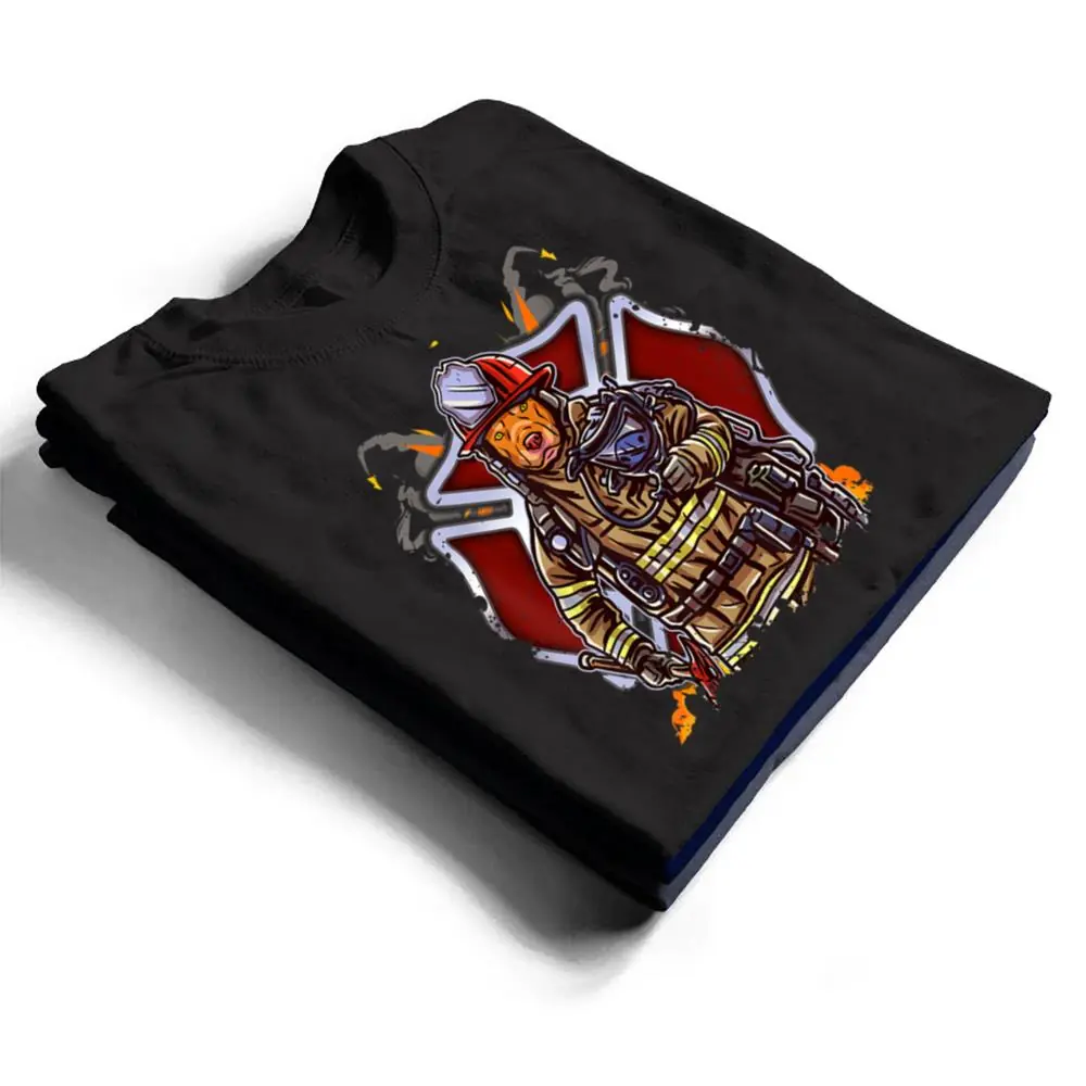 Funny-Pitbull-Firefighter-Fireman-Costume-Firefighting-Dog-T-Shirt-1 Funny Pitbull Firefighter Fireman Costume Firefighting Dog T Shirt