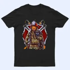 Funny Pitbull Firefighter Fireman Costume Firefighting Dog T Shirt