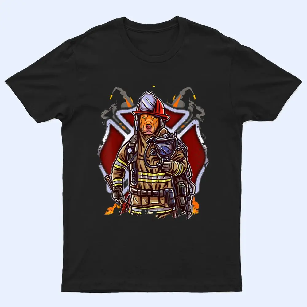 Funny Pitbull Firefighter Fireman Costume Firefighting Dog T Shirt Funny Pitbull Firefighter Fireman Costume Firefighting Dog T Shirt