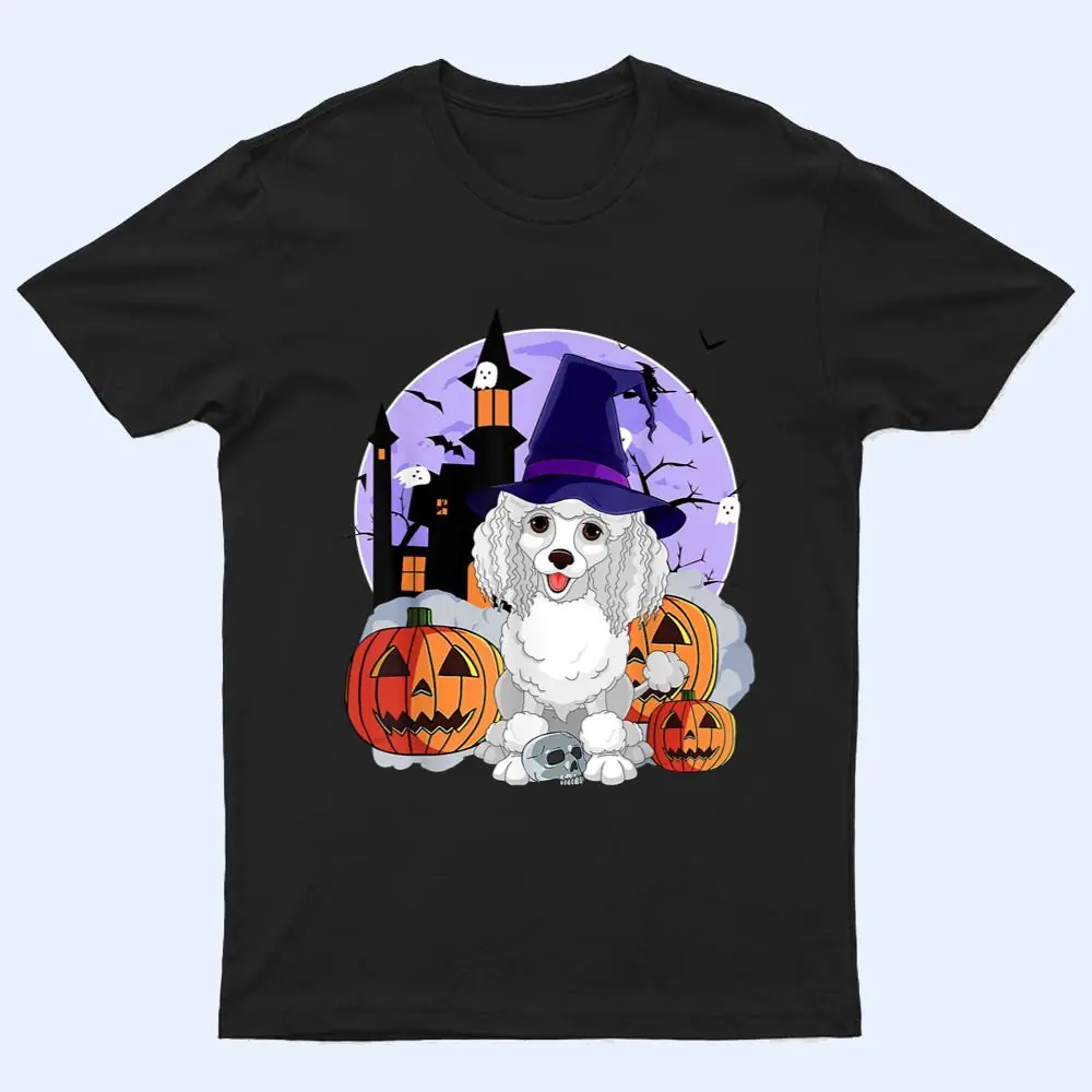 Funny Poodle Dog Halloween Witch Pumpkin T Shirt Funny Poodle Dog Halloween Witch Pumpkin T Shirt