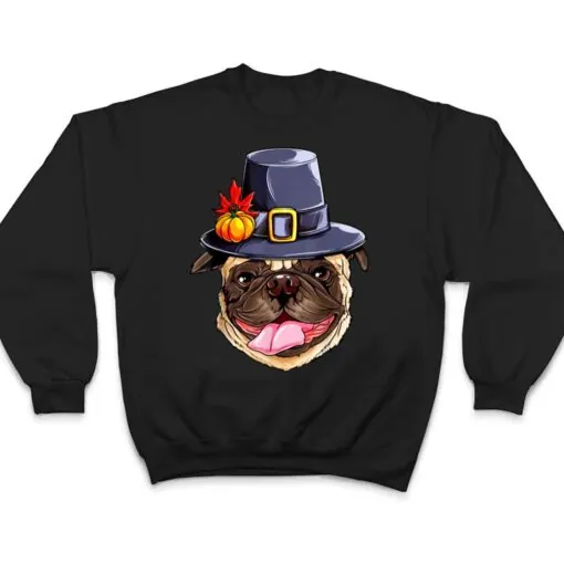 Funny Pug Thanksgiving Pug Dog Hat Autumn Pumpkin T Shirt