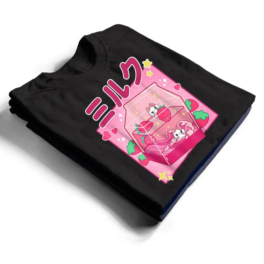 Funny-Retro-90s-Strawberry-Milkshake-Carton-Kawaii-Anime-Cat-T-Shirt-1 Funny Retro 90s Strawberry Milkshake Carton Kawaii Anime Cat T Shirt
