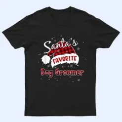 Funny Santa's Favorite Dog Groomer Christmas Matching Pajama T Shirt