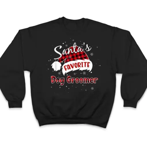 Funny Santa's Favorite Dog Groomer Christmas Matching Pajama T Shirt