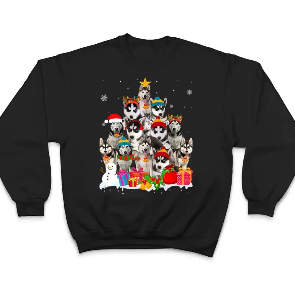 Funny-Siberian-Husky-Christmas-Tree-Pet-Dog-Lover-Cute-T-Shirt-4 Funny Siberian Husky Christmas Tree Pet Dog Lover Cute T Shirt