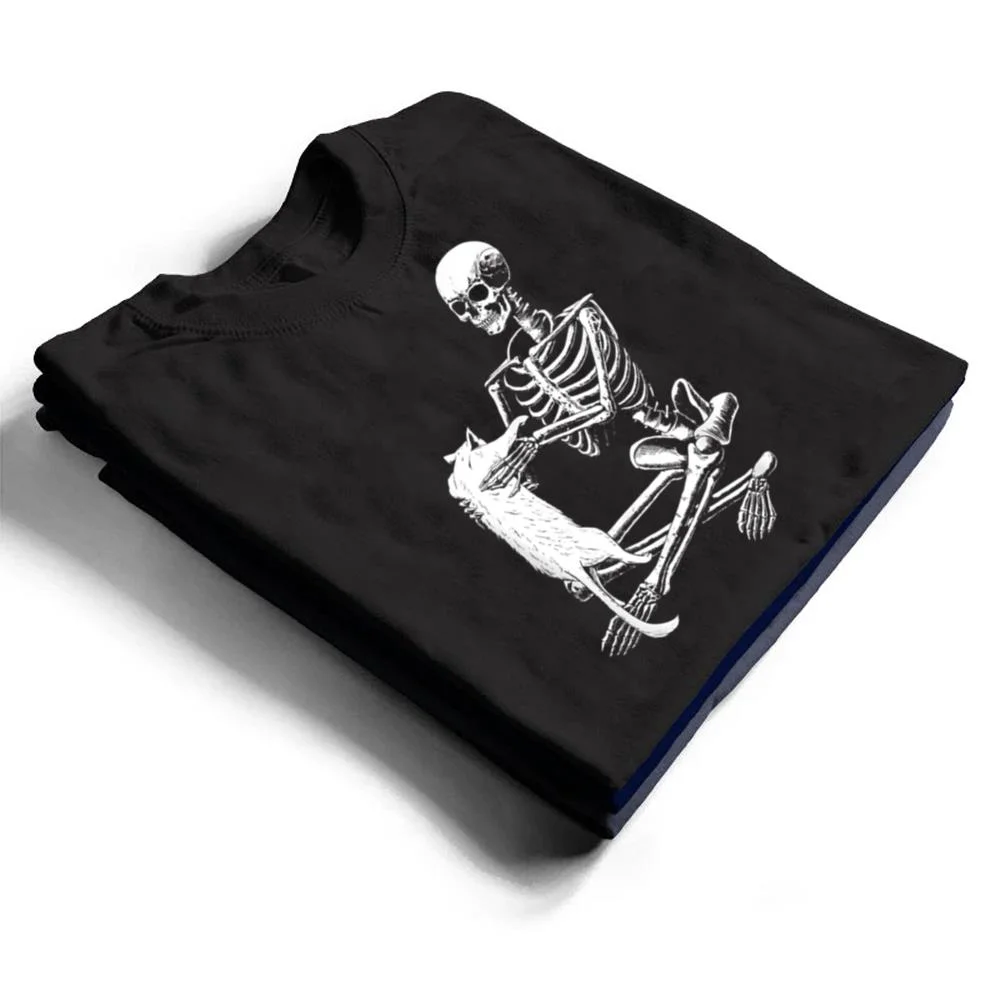 Funny-Skeleton-Holding-A-Cat-Halloween-T-Shirt-1 Funny Skeleton Holding A Cat Halloween T Shirt