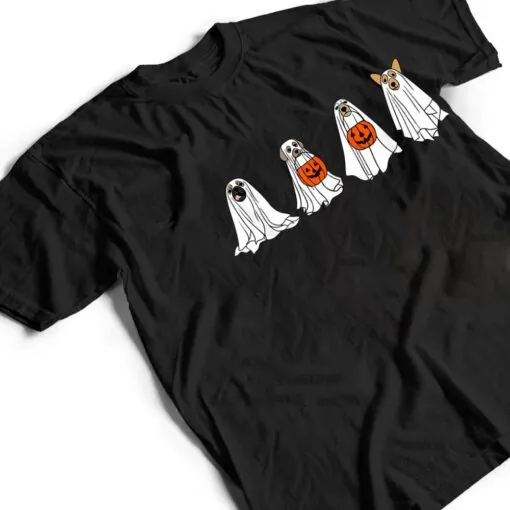 Funny Spooky Season Retro Jackolantern Ghost Dog Halloween T Shirt