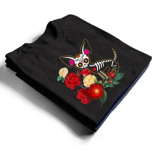 Funny Sugar Skull Chihuahua Dog Dia de Muertos Halloween Day T Shirt