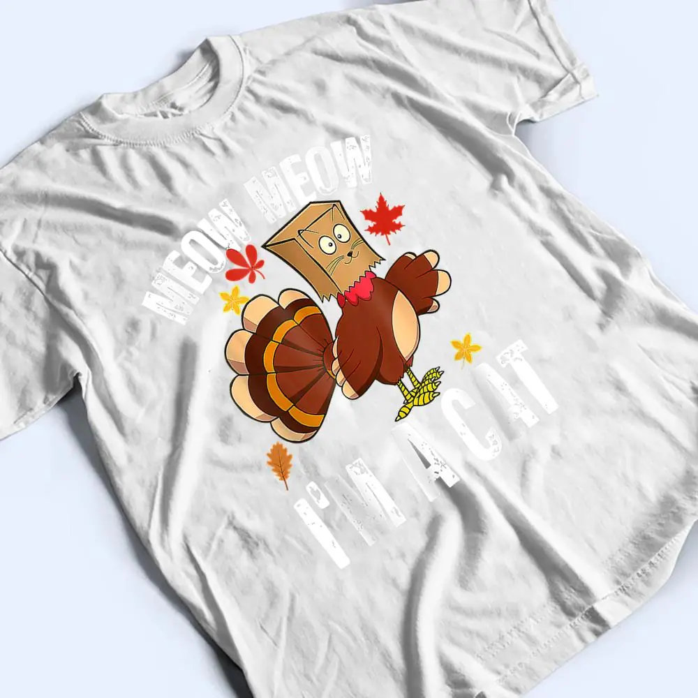 Funny Thanksgiving Cool Turkey Fake Cat T Shirt